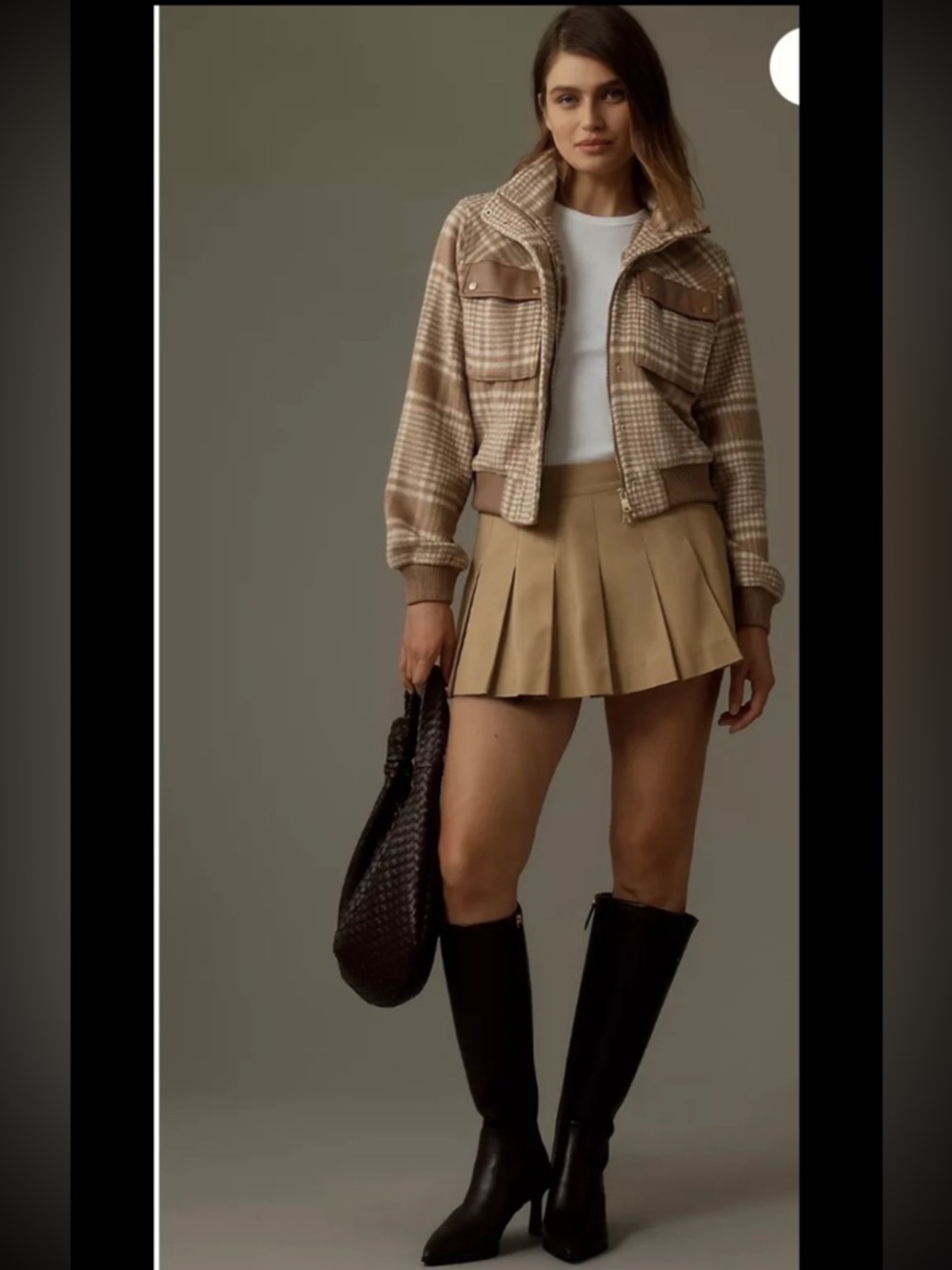 Anthropologie Avec Les Filles Plaid Bomber Jacket size Large - Picture 2 of 12